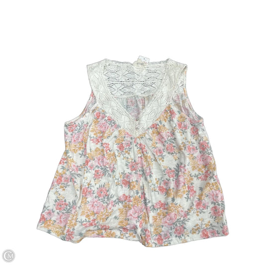Top Sleeveless By Lucky Brand In Floral Print, Size: Xl