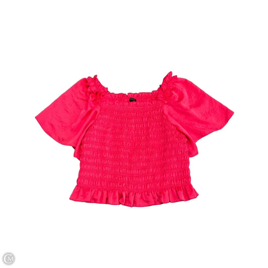 Blouse Short Sleeve By Ann Taylor In Pink & Red, Size: Xs