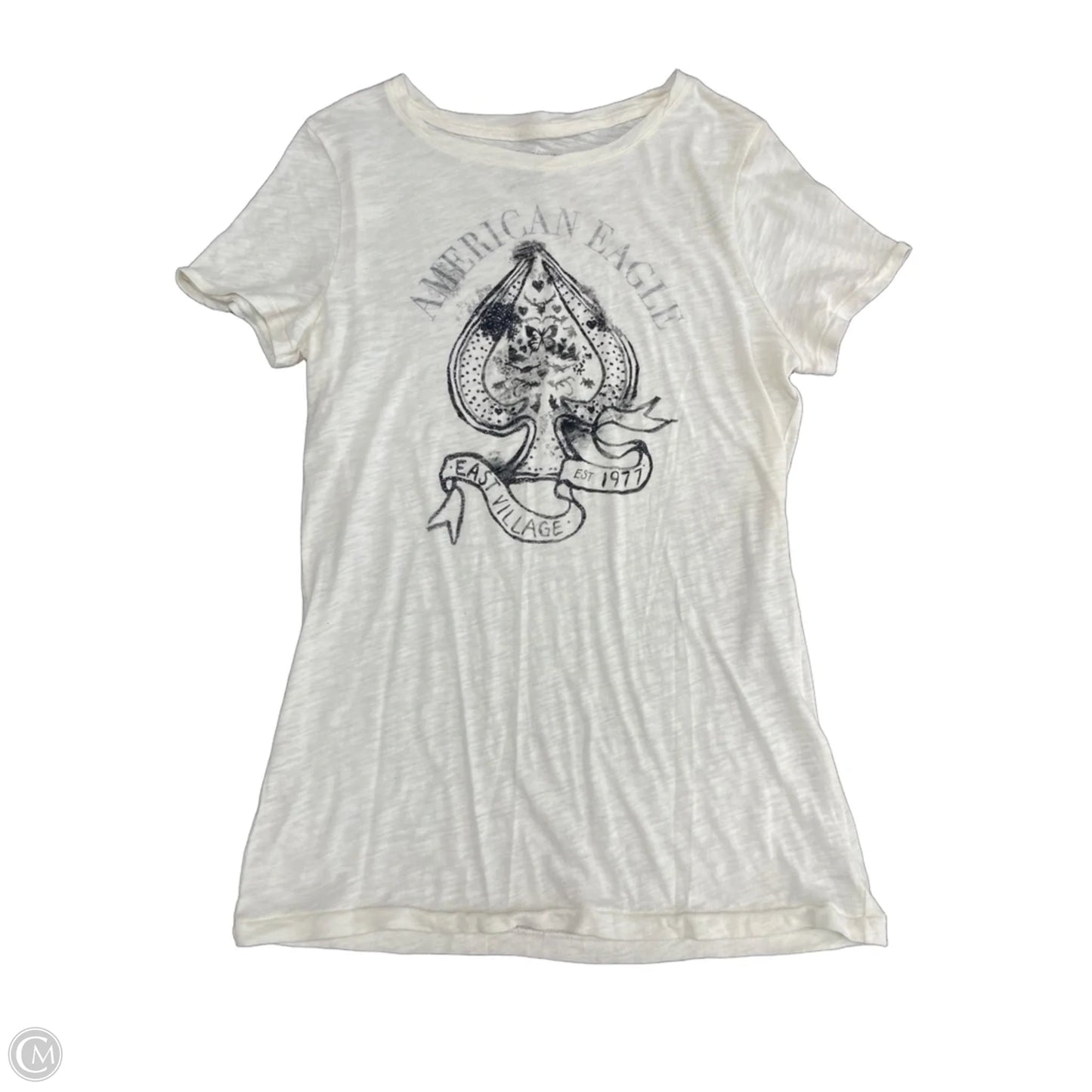 Top Short Sleeve Basic By American Eagle In Beige, Size: Xl