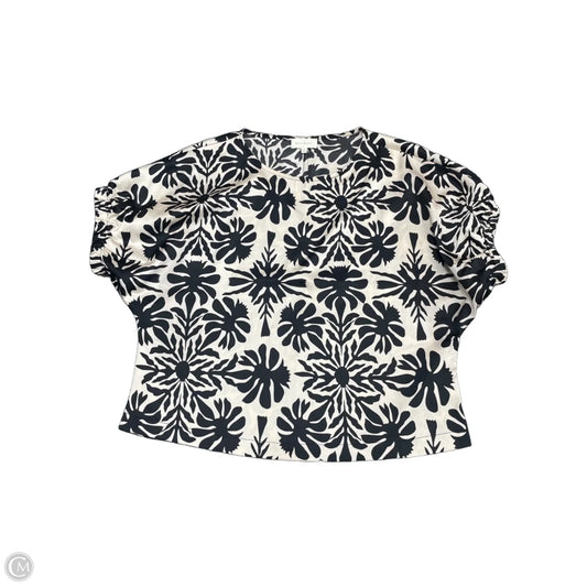 Blouse Short Sleeve By Melloday In Black & Cream, Size: Xs