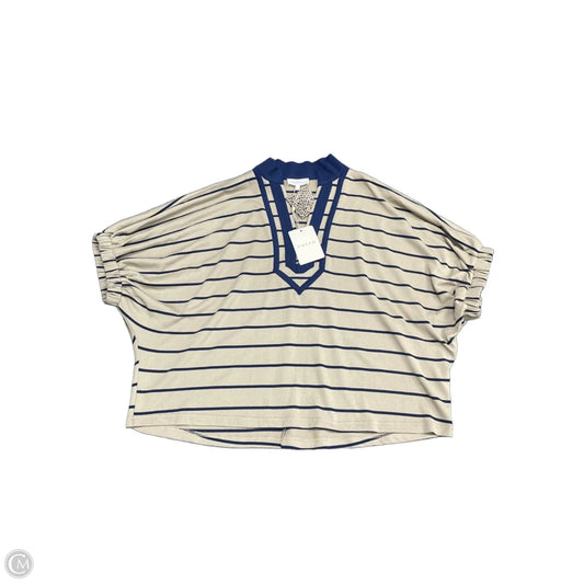 Top Short Sleeve By Entro In Blue & Tan, Size: M