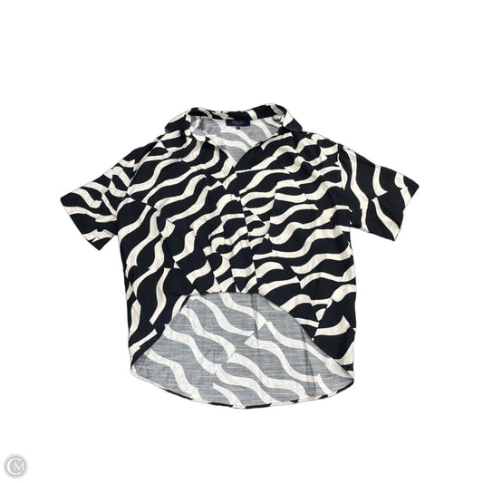 Top Short Sleeve By Rachel Roy In Black & Cream, Size: S