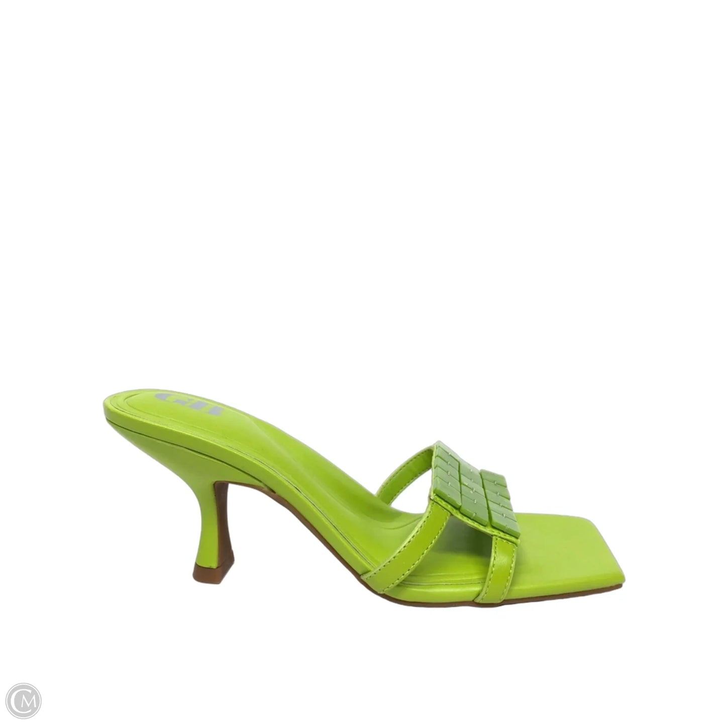 Sandals Heels Kitten By Gb In Green, Size: 7