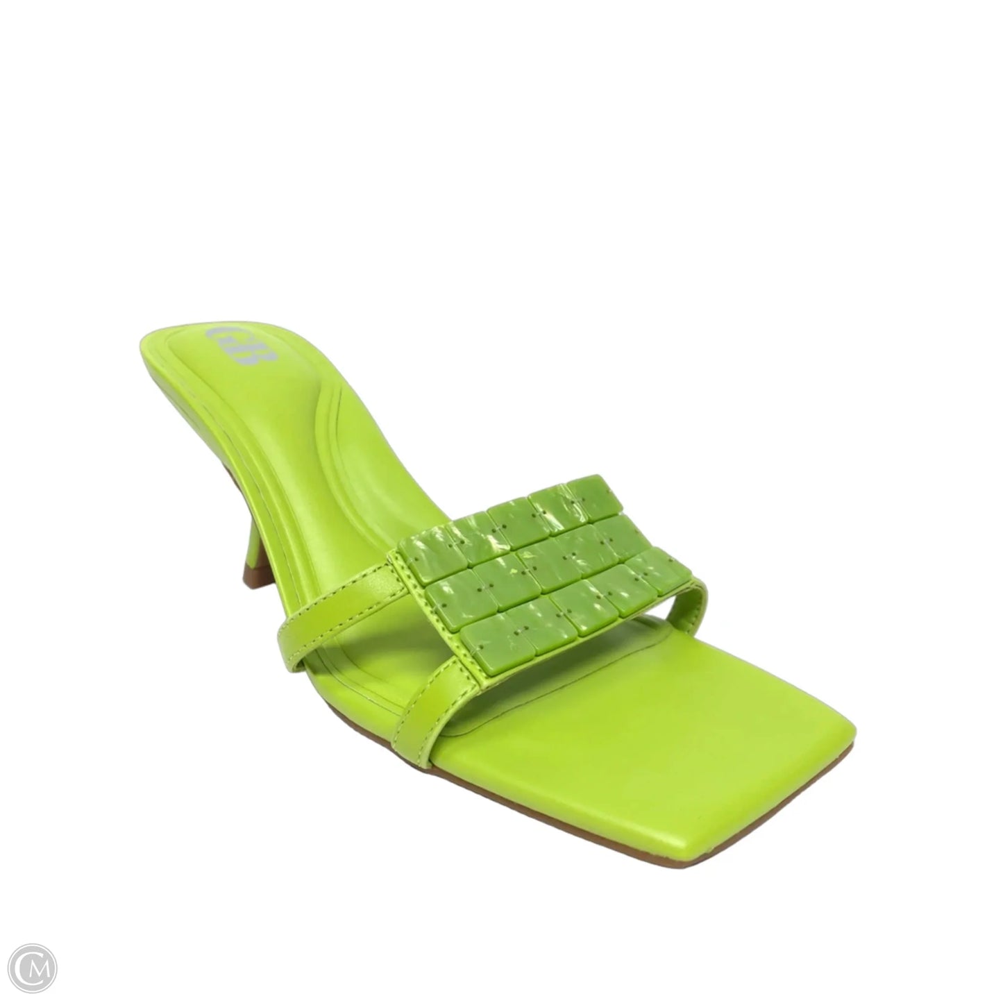 Sandals Heels Kitten By Gb In Green, Size: 7