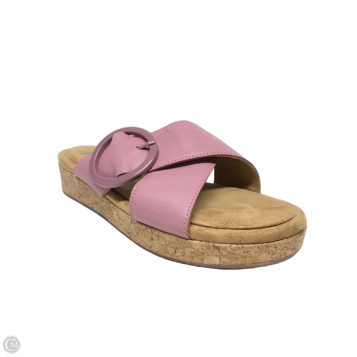 Sandals Heels Wedge By Hush Puppies In Pink & Purple, Size: 8