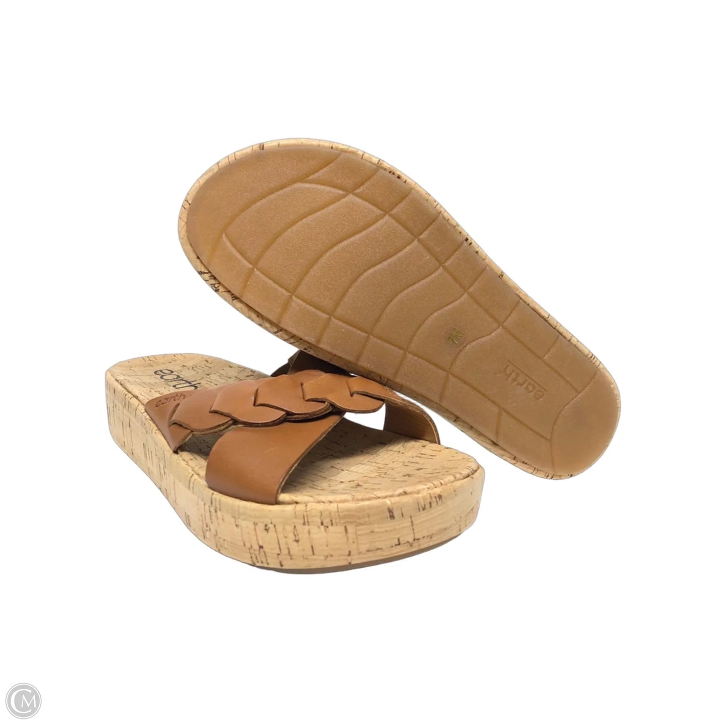 Sandals Heels Wedge By Earth In Brown, Size: 7