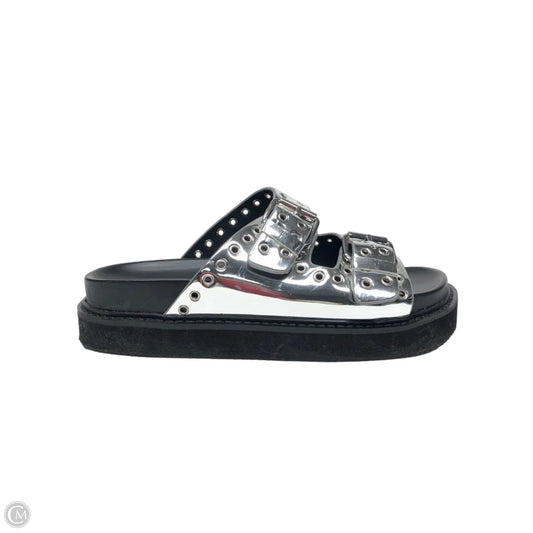 Sandals Flats By Nine West In Silver, Size: 7