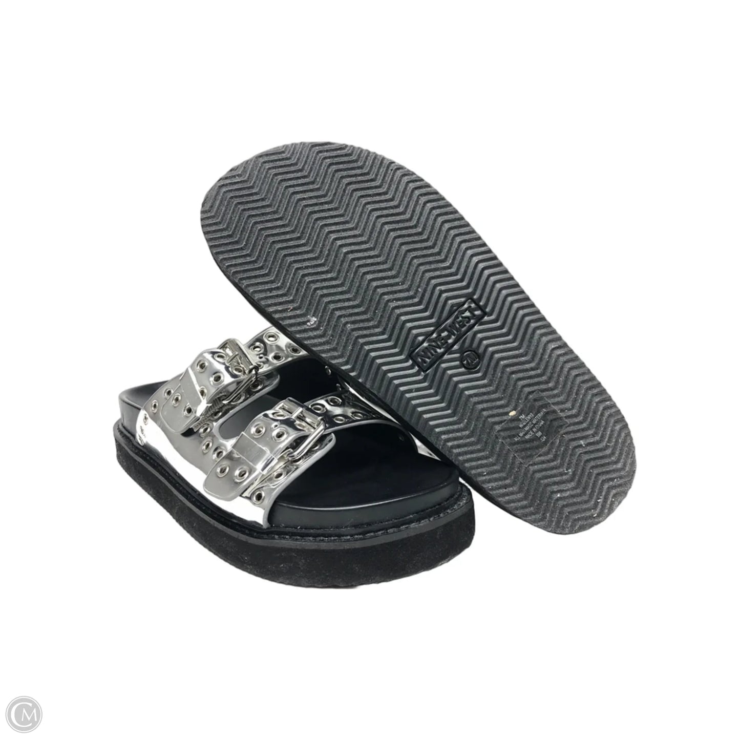 Sandals Flats By Nine West In Silver, Size: 7