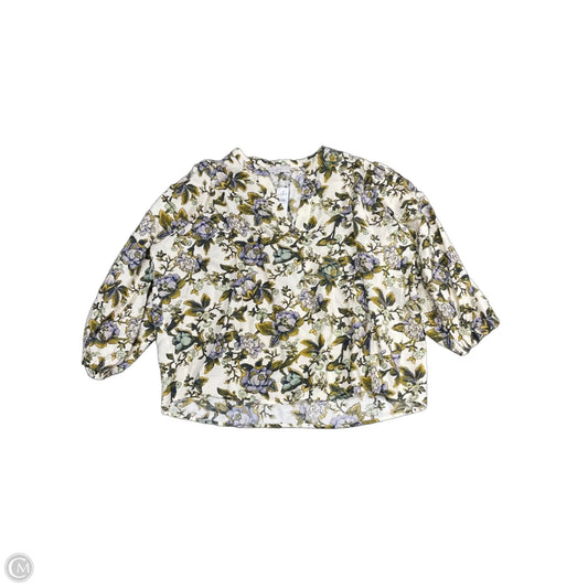 Blouse Long Sleeve By Loft In Floral Print, Size: L