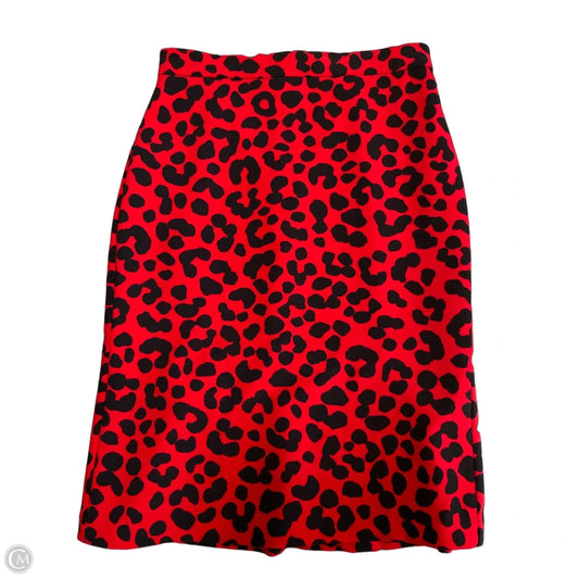 Skirt Midi By Ann Taylor In Black & Red, Size: 0p
