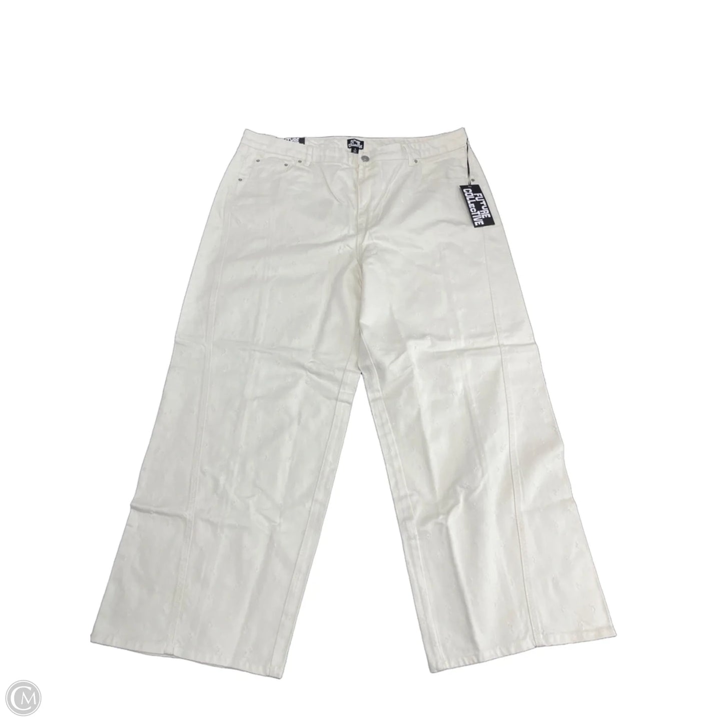 Jeans Wide Leg By Future Collective In Beige, Size: 18