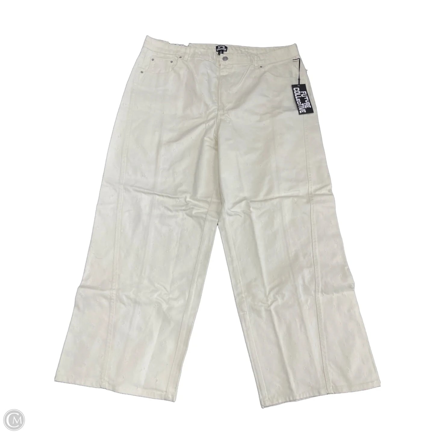 Jeans Wide Leg By Future Collective In Beige, Size: 18