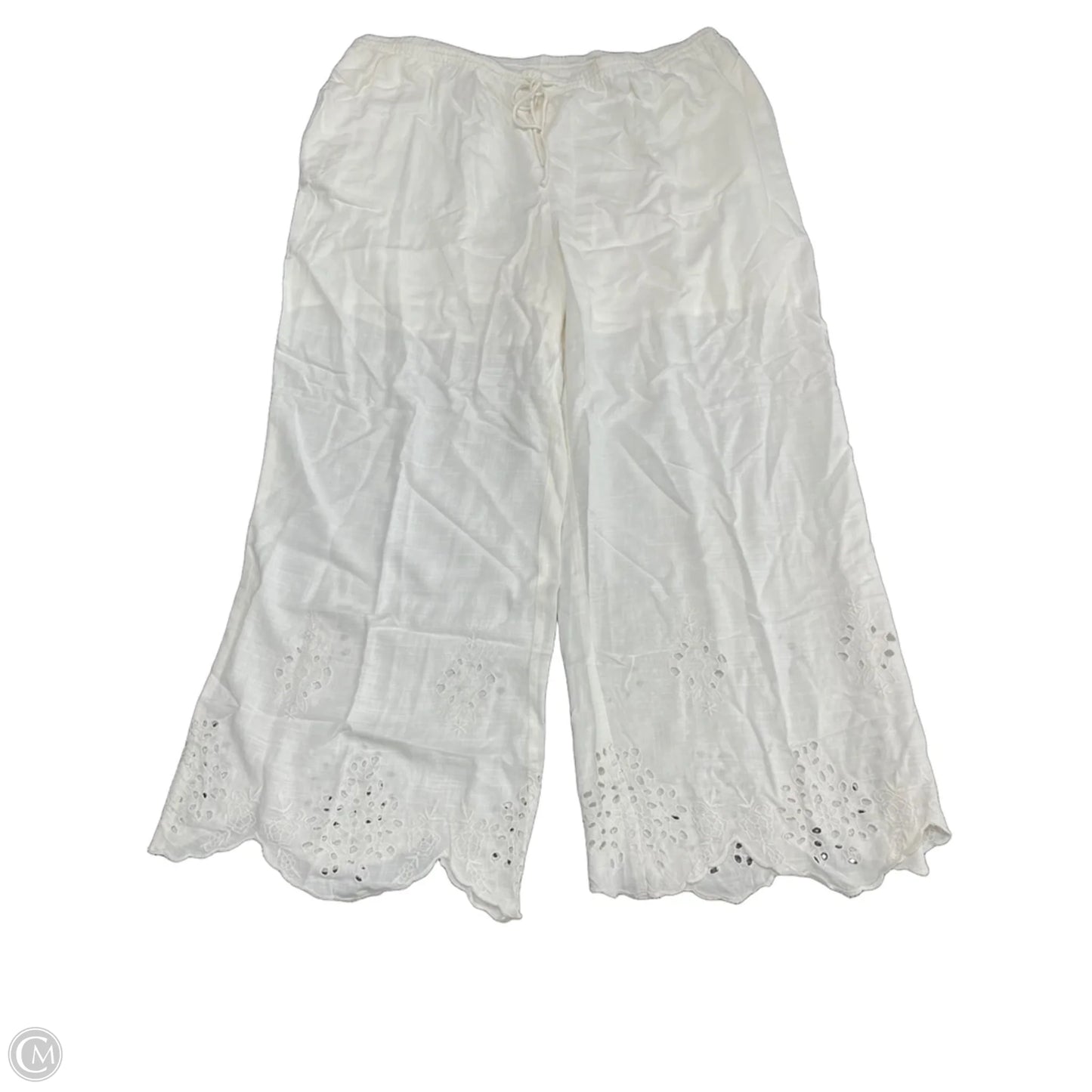 Pants Wide Leg By Future Collective In Ivory, Size: 2x