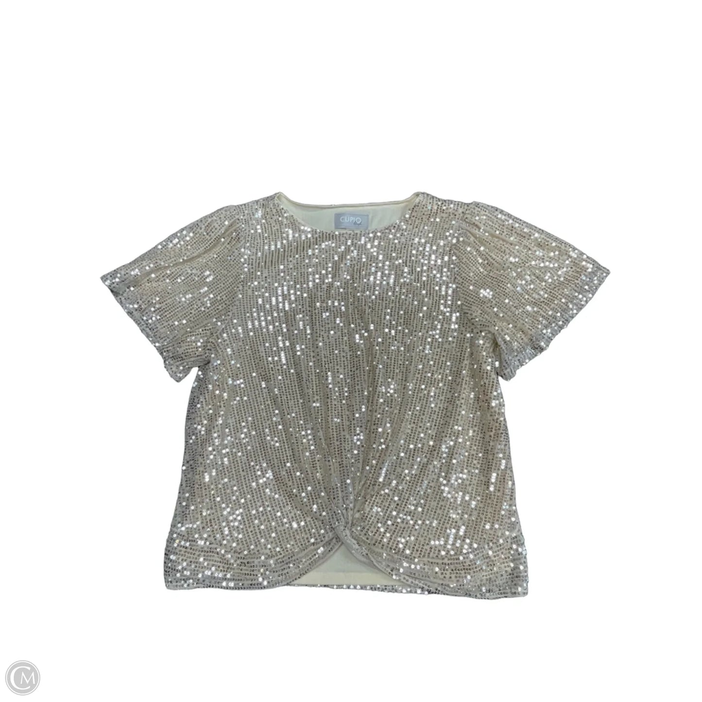 Top Short Sleeve By Cupio In Beige, Size: L