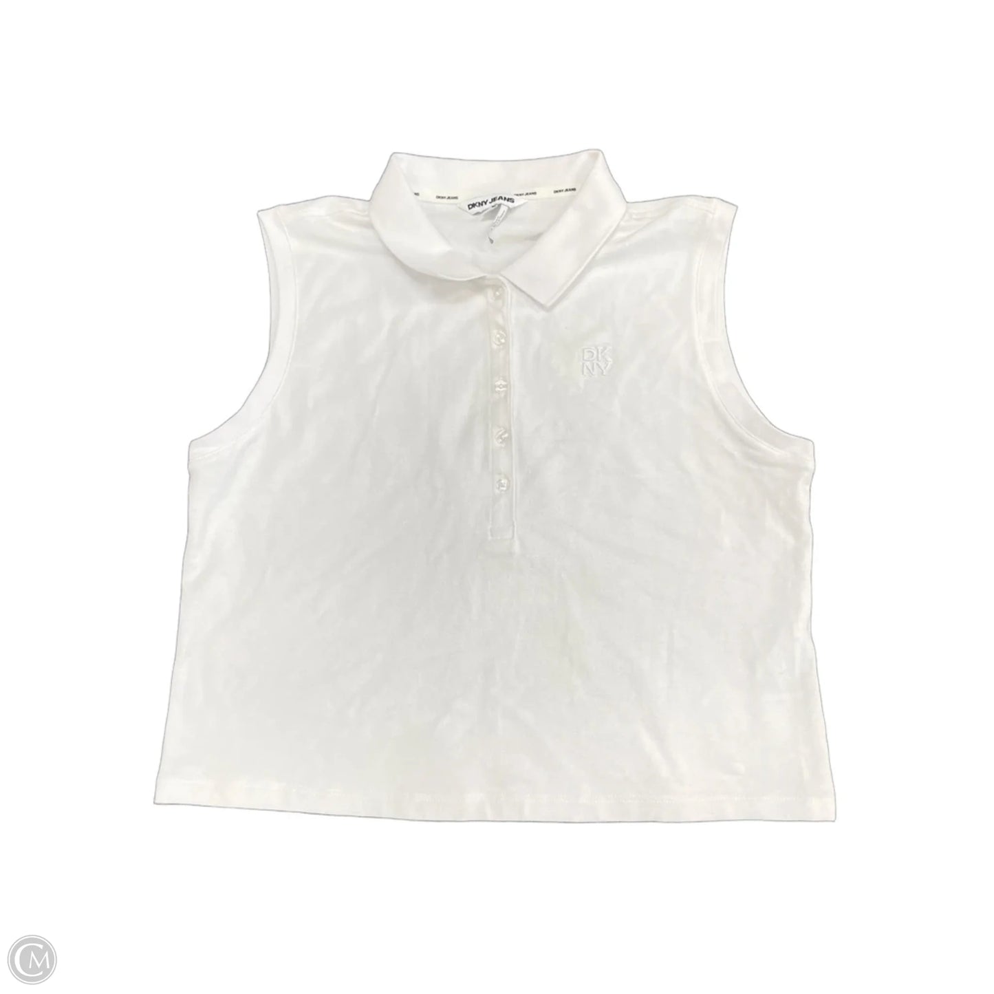Top Sleeveless By Dkny In White, Size: M
