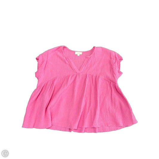 Blouse Short Sleeve By Oddi In Pink, Size: S