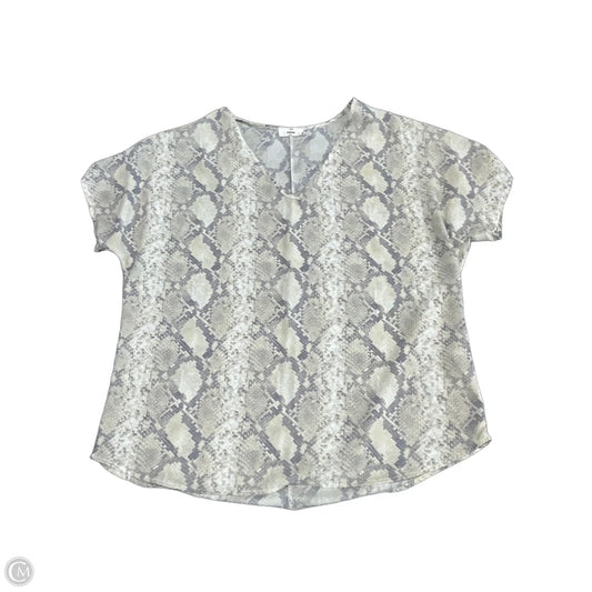 Blouse Short Sleeve By Entro In Snakeskin Print, Size: S