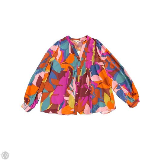 Blouse Long Sleeve By Easel In Multi-colored, Size: S