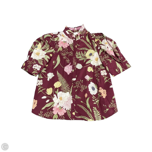 Blouse Short Sleeve By Entro In Floral Print, Size: S