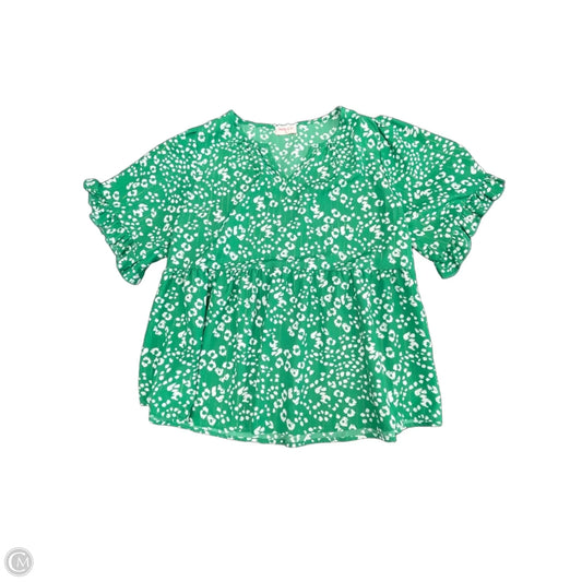 Blouse Short Sleeve By Hailey & Co In Green, Size: M