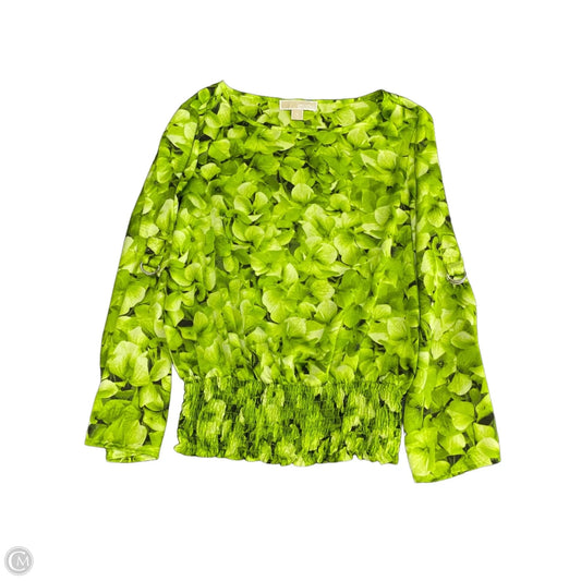 Blouse Long Sleeve By Michael By Michael Kors In Green, Size: S