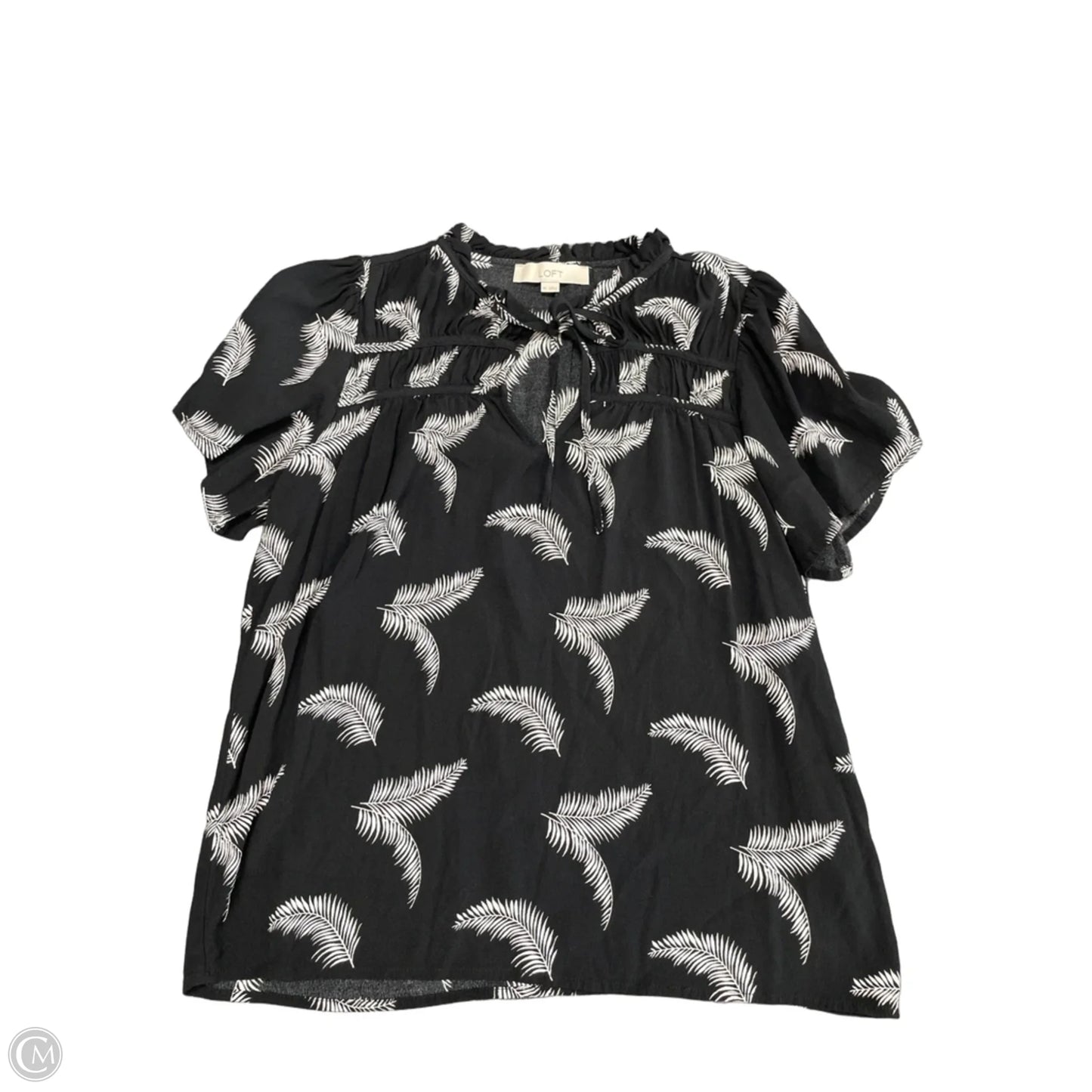 Top Short Sleeve By Loft In Black, Size: Xs