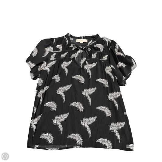 Top Short Sleeve By Loft In Black, Size: Xs