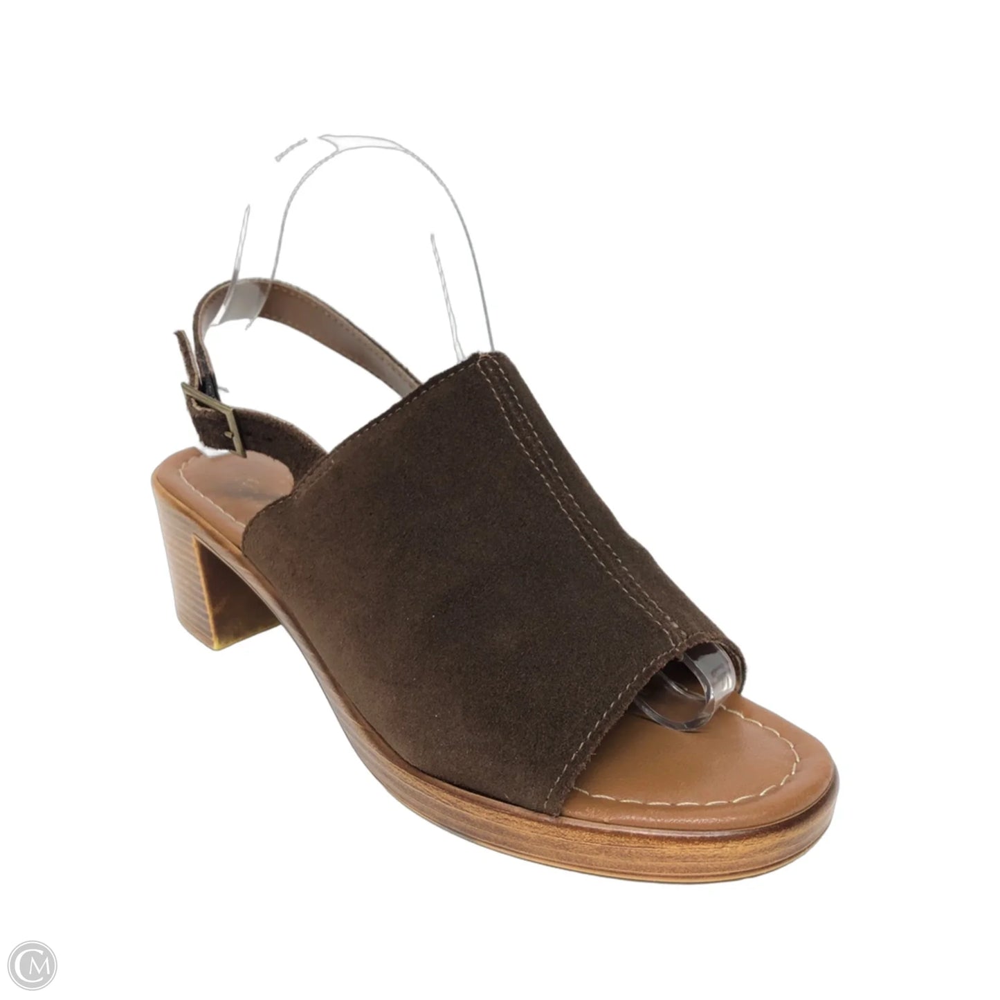 Sandals Heels Block By Clothes Mentor In Brown, Size: 8