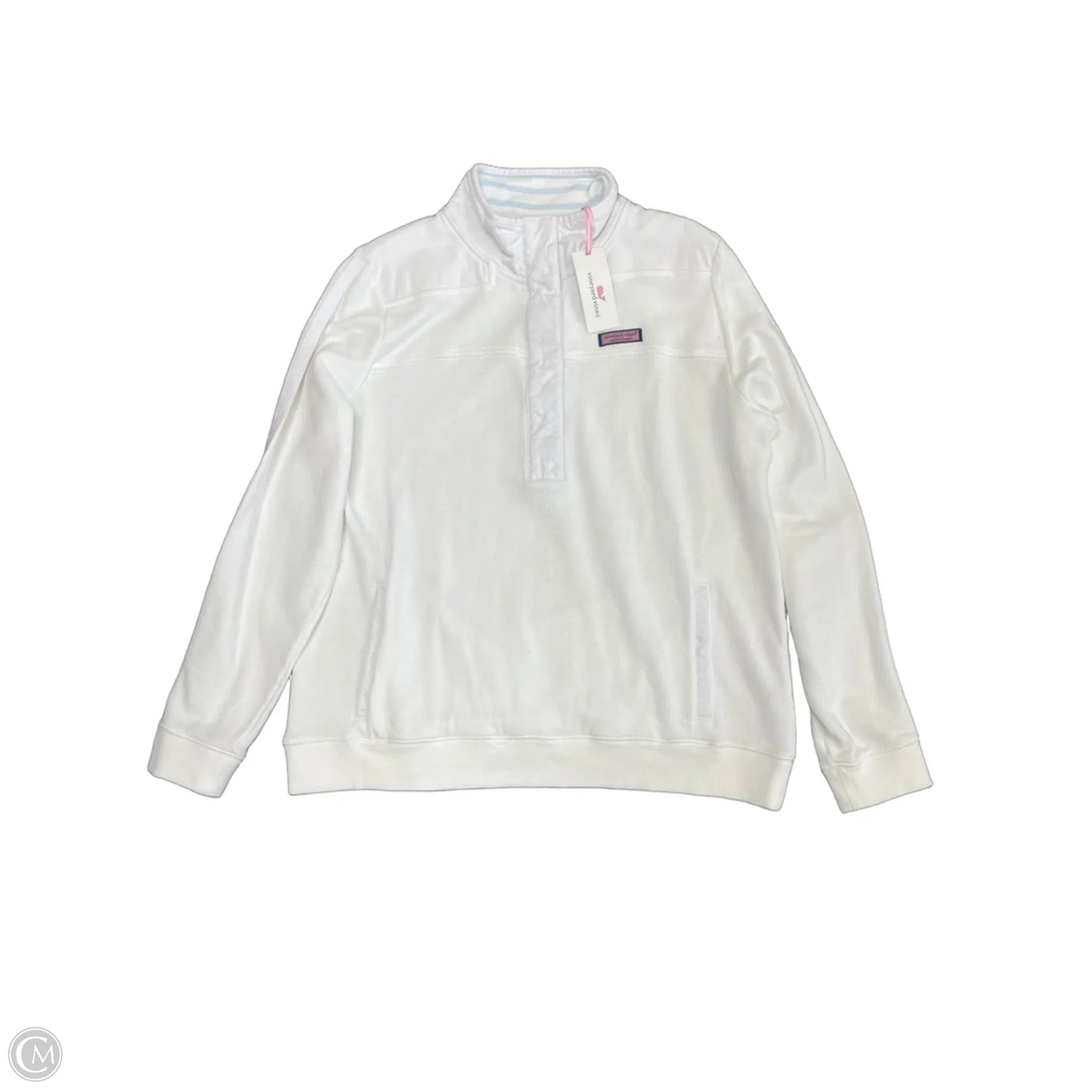 Sweatshirt Collar By Vineyard Vines In White, Size: L