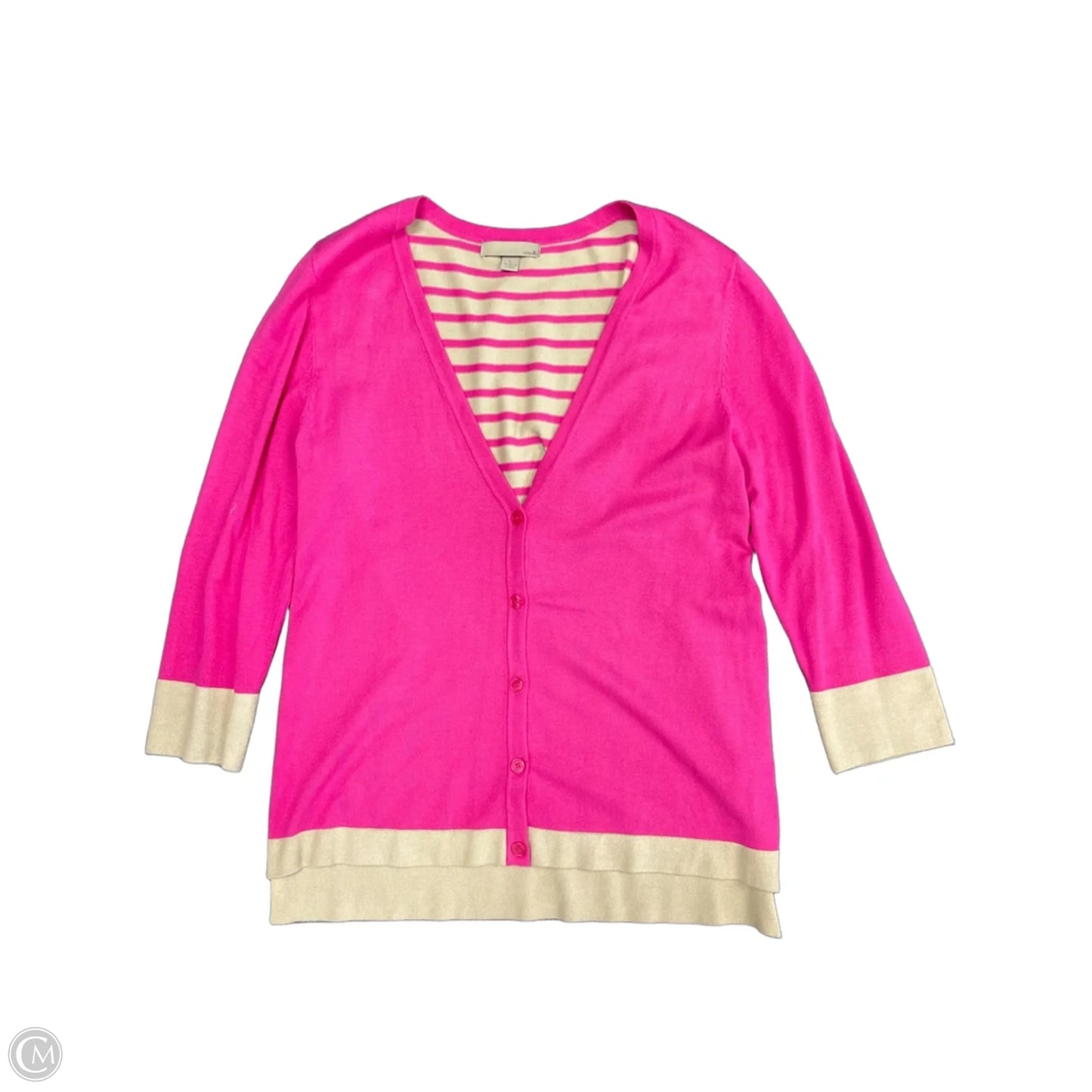 Cardigan By One A In Pink & Tan, Size: L