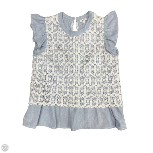 Tunic Short Sleeve By Voy In Blue & White, Size: M