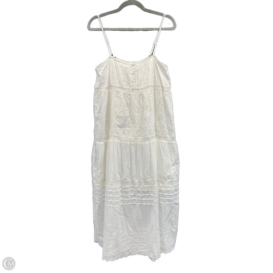 Dress Casual Midi By Lucky Brand In Ivory, Size: M