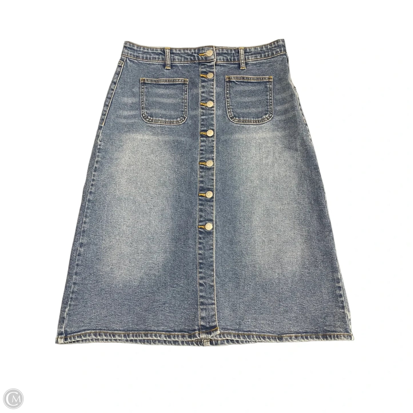 Skirt Midi By Wonderly In Blue Denim, Size: 8p