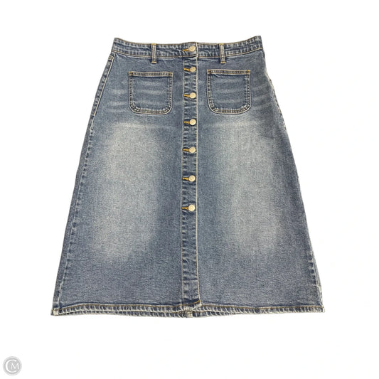 Skirt Midi By Wonderly In Blue Denim, Size: 8p