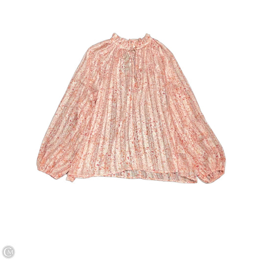 Blouse Long Sleeve By H&m In Pink, Size: L