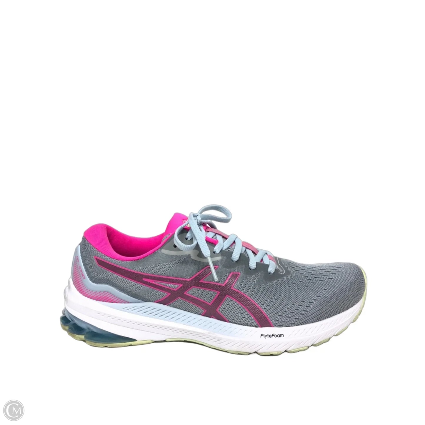 Shoes Athletic By Asics In Grey & Pink, Size: 11