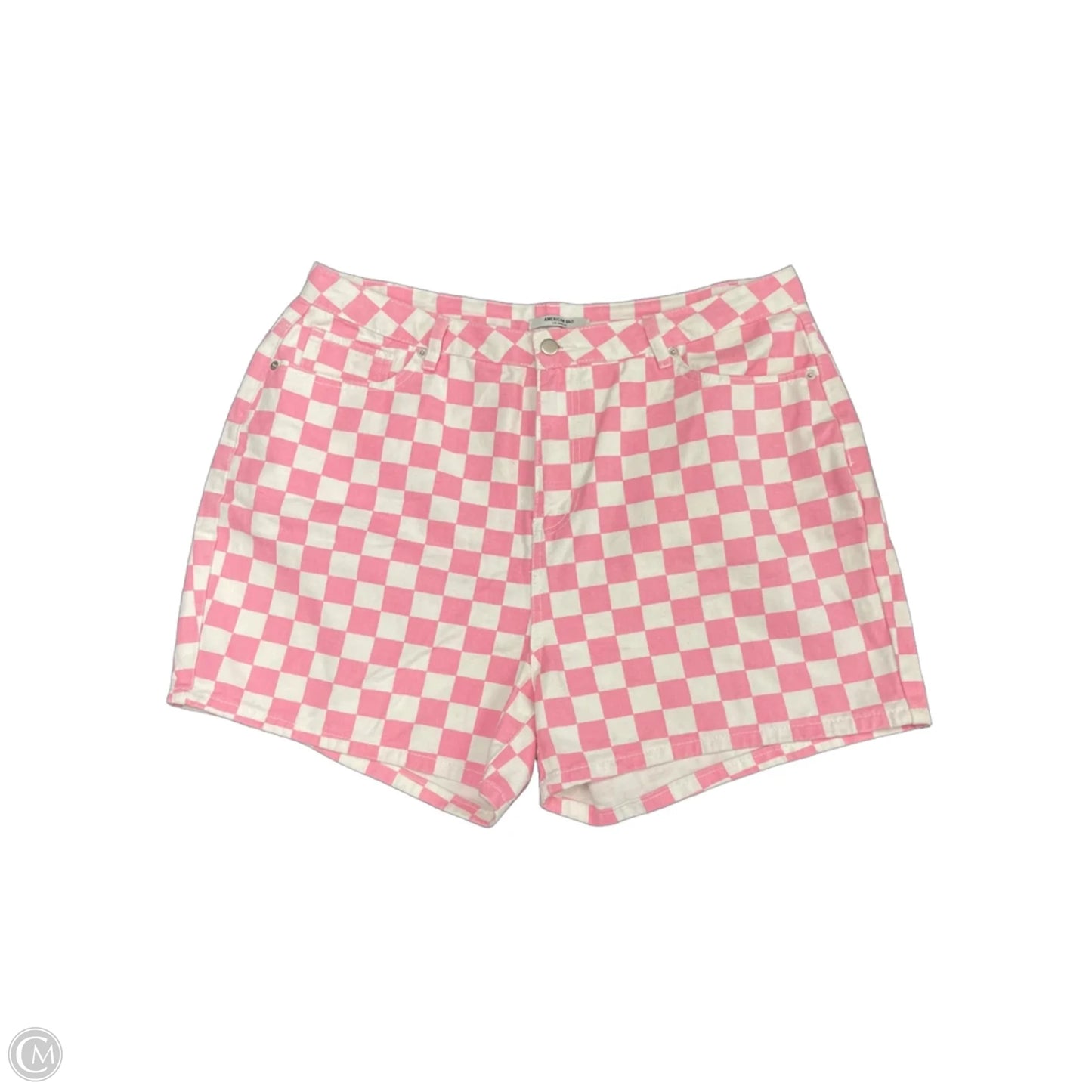 Shorts By American Bazi In Pink & White, Size: 1x