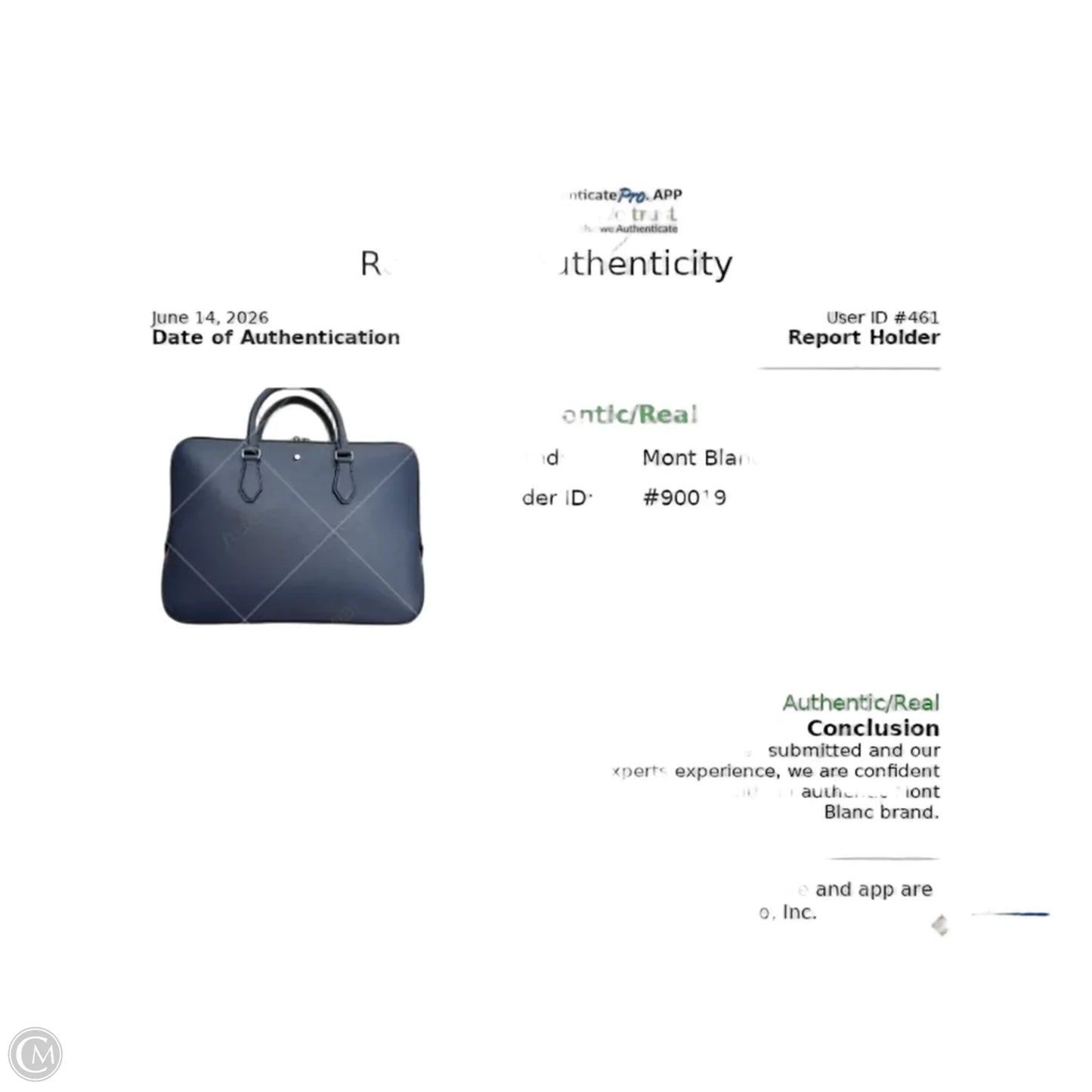 Laptop Bag Luxury Designer By Montblanc, Size: Large