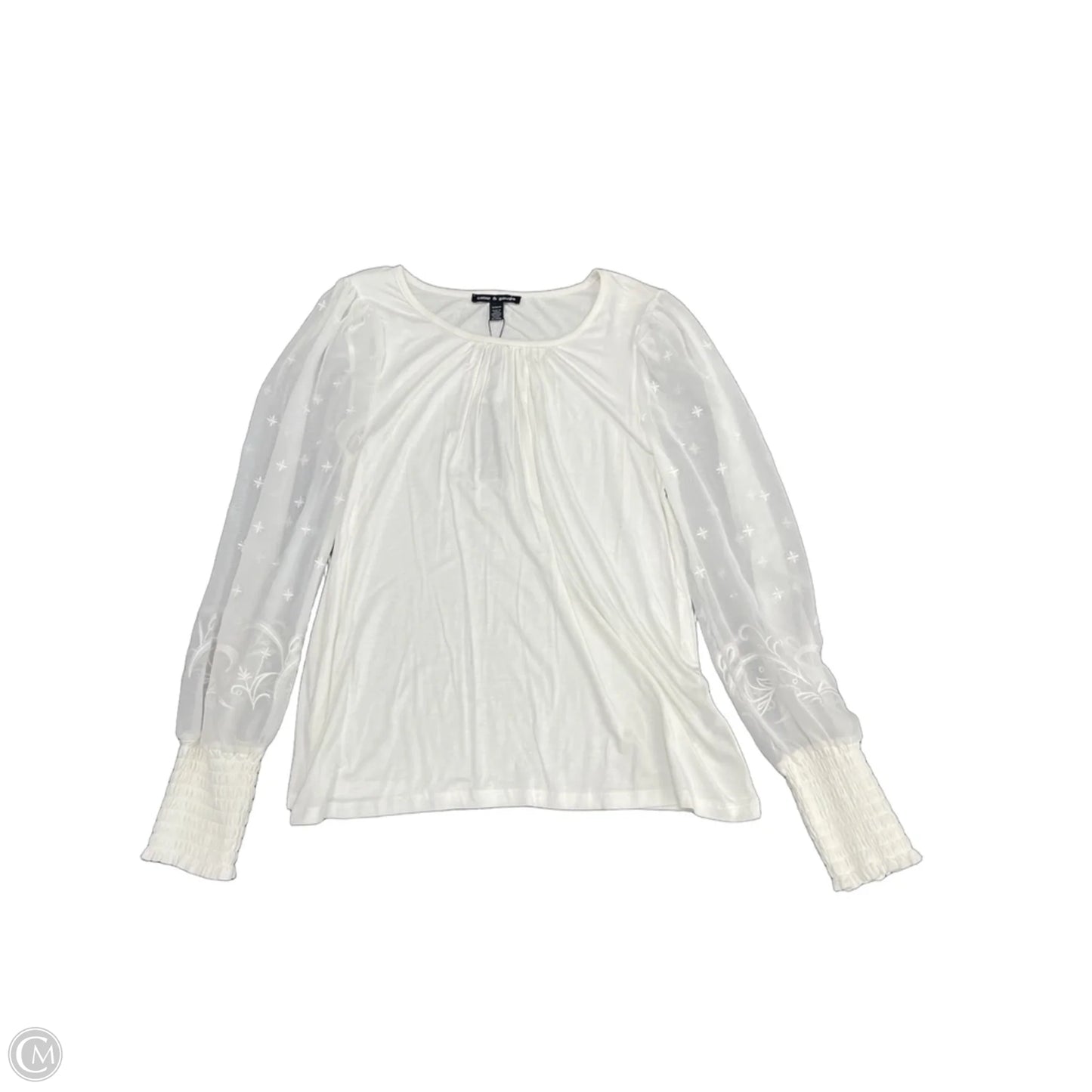Top Long Sleeve By Cable And Gauge In White, Size: M