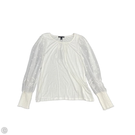 Top Long Sleeve By Cable And Gauge In White, Size: M