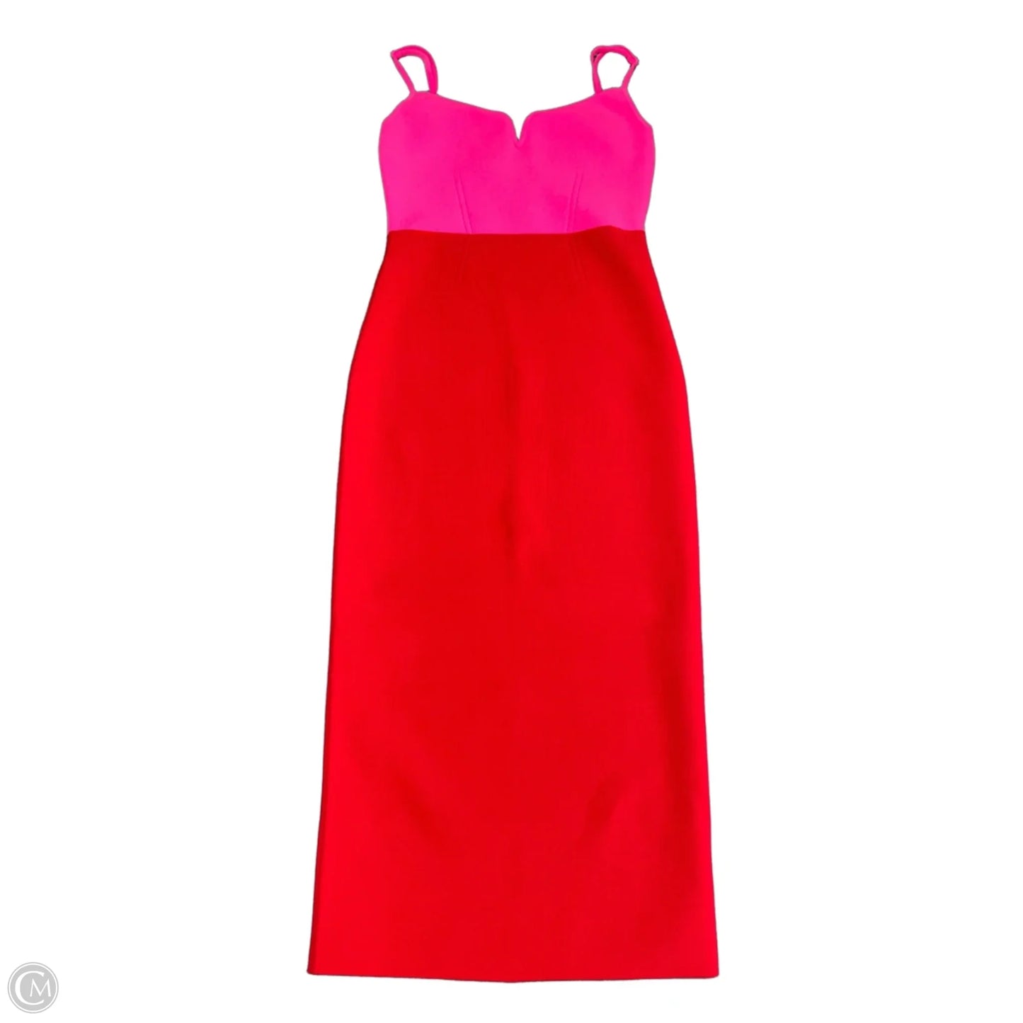 Dress Casual Midi By Express In Pink & Red, Size: S