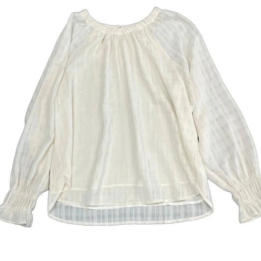 Top Long Sleeve By Loft In Cream, Size: L