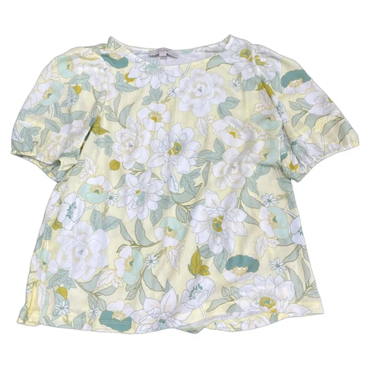 Top Short Sleeve By Loft In Green & Yellow, Size: Lp
