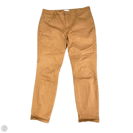 Jeans Straight By Loft In Tan Denim, Size: 14