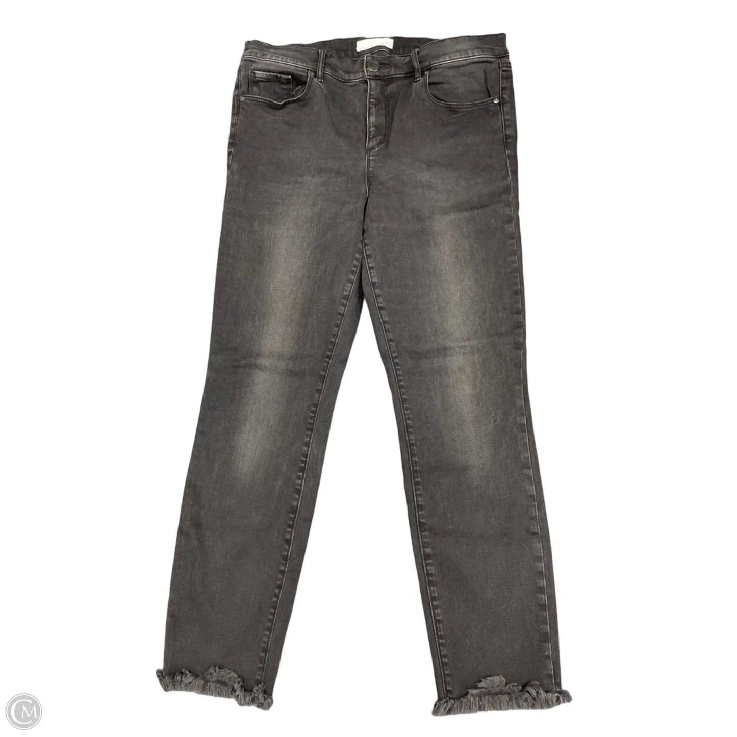 Jeans Skinny By Loft In Black Denim, Size: 12