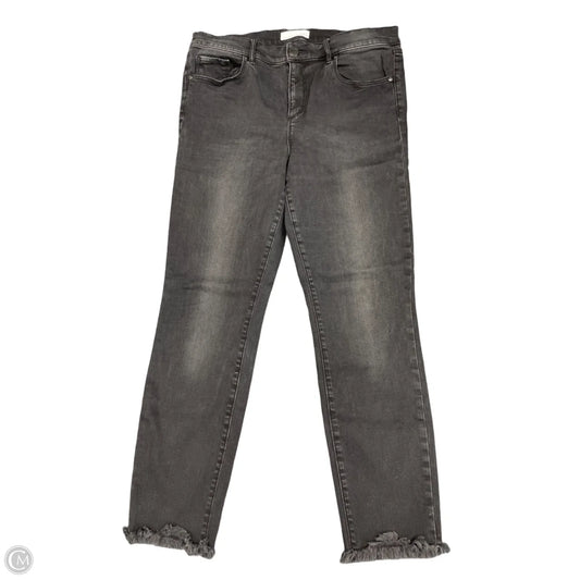 Jeans Skinny By Loft In Black Denim, Size: 12