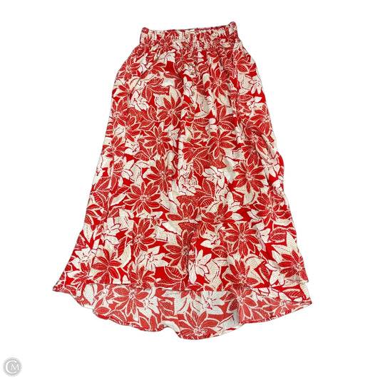 Skirt Maxi By Ee Some In Red & White, Size: M