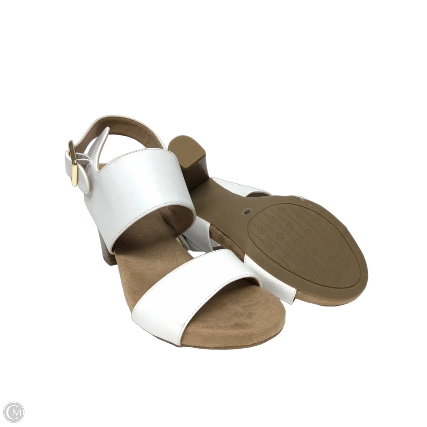 Sandals Heels Block By Giani Bernini In White, Size: 8