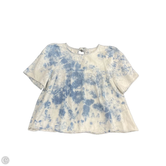 Top Short Sleeve By Old Navy In Blue & White, Size: M