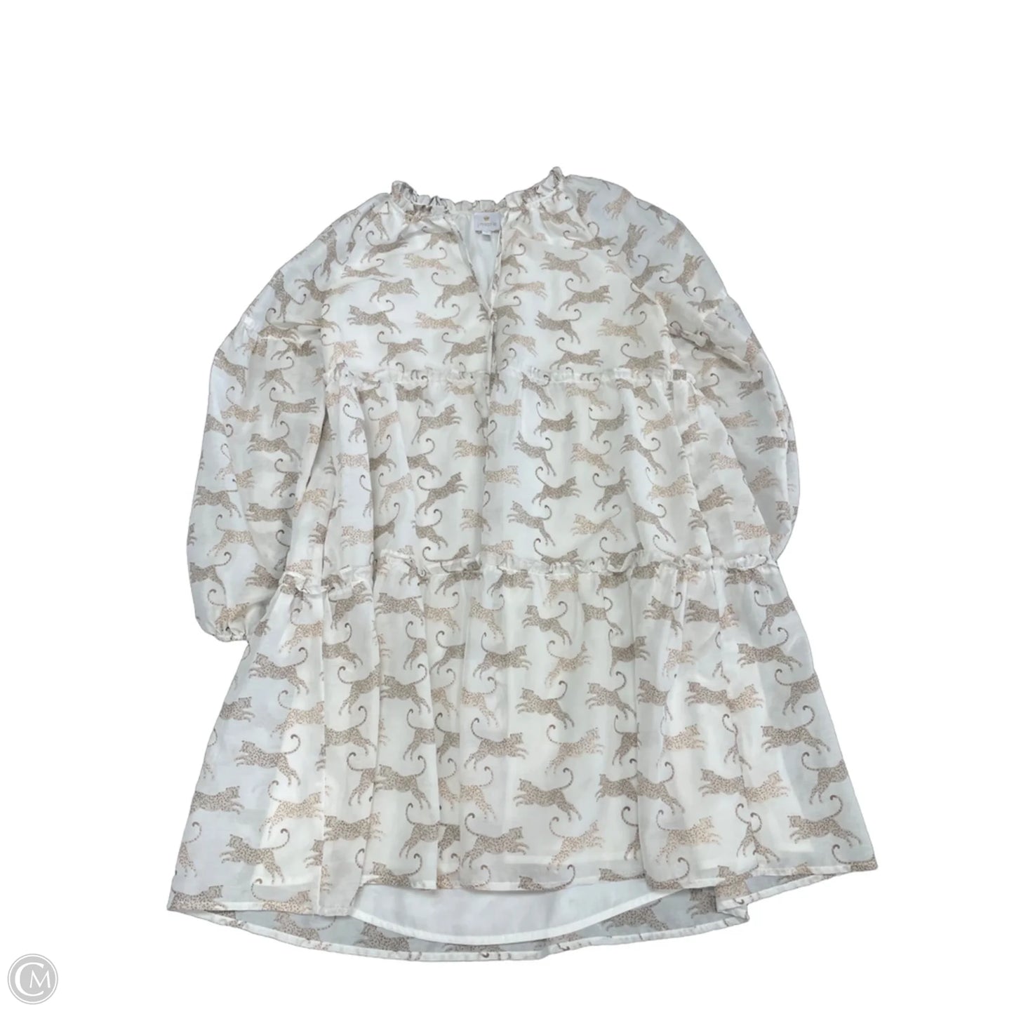 Dress Casual Short By J.marie In Tan & White, Size: M